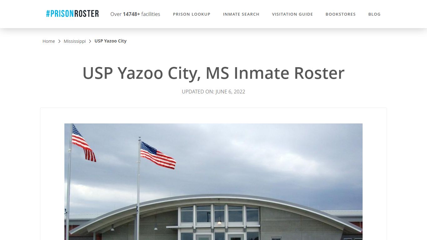 USP Yazoo City, MS Inmate Roster